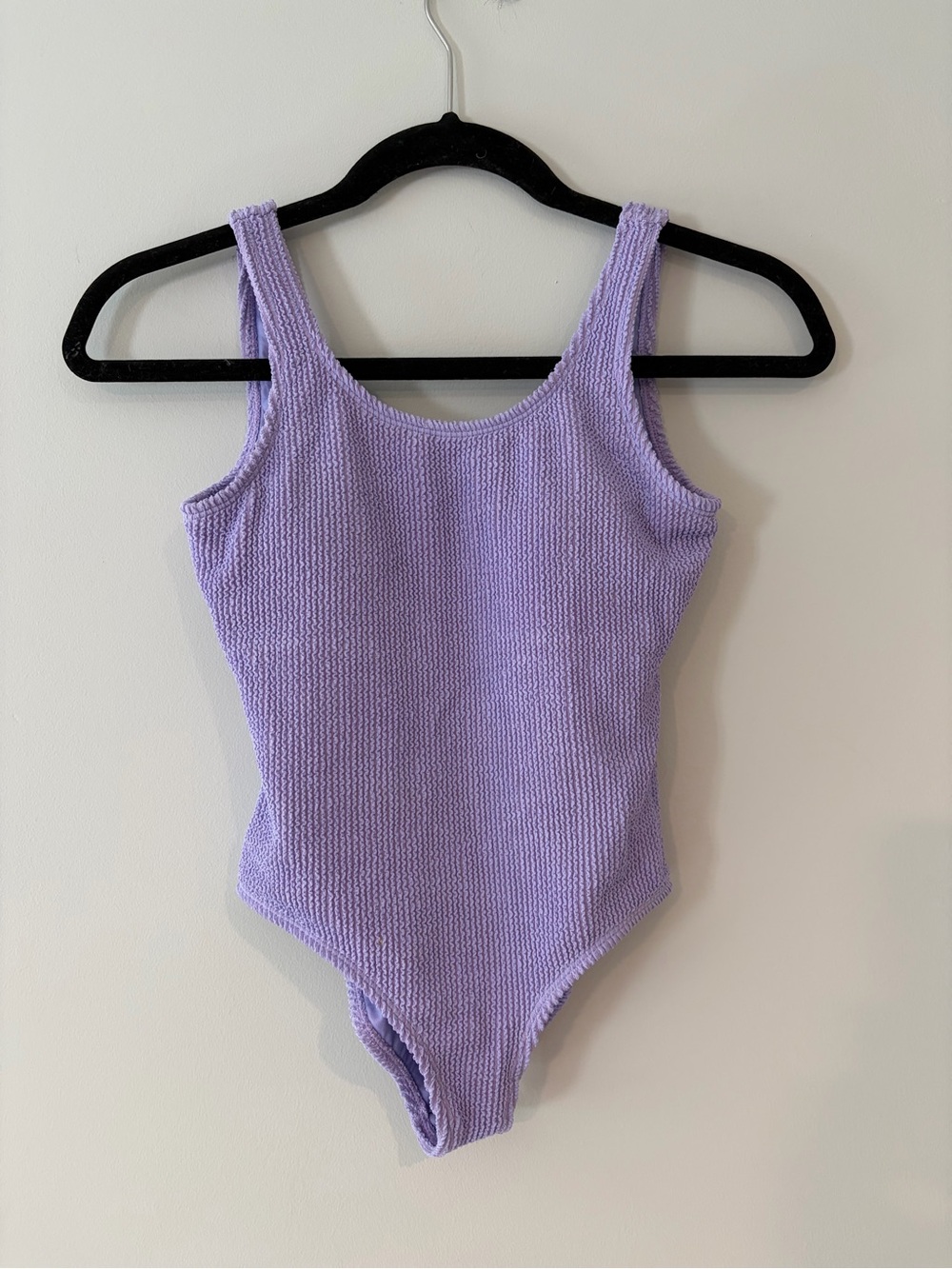Girls Lilac Crinkle Textured One-Piece Swimsuit